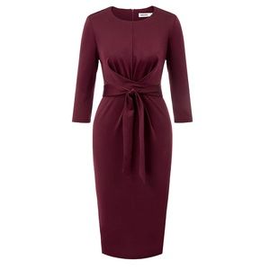 Jasambac Burgundy Womens Dress